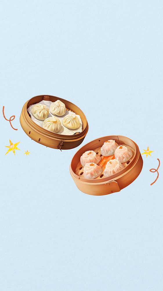 Chinese xiaolongbao mobile phone, food digital art design