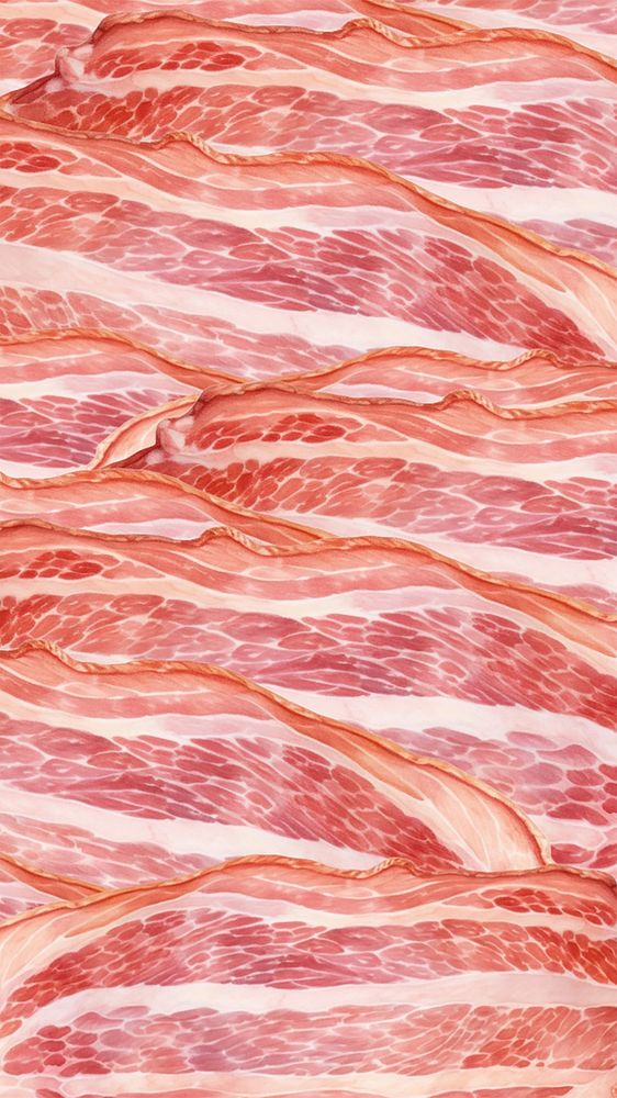 Bacon stripes mobile phone, food digital art design
