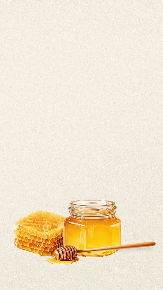 Honey jar mobile phone, food digital art design