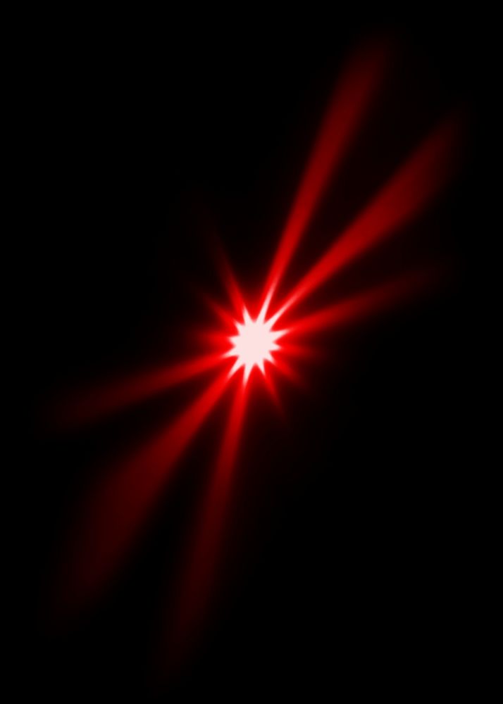 Red sunburst lens flare effect psd