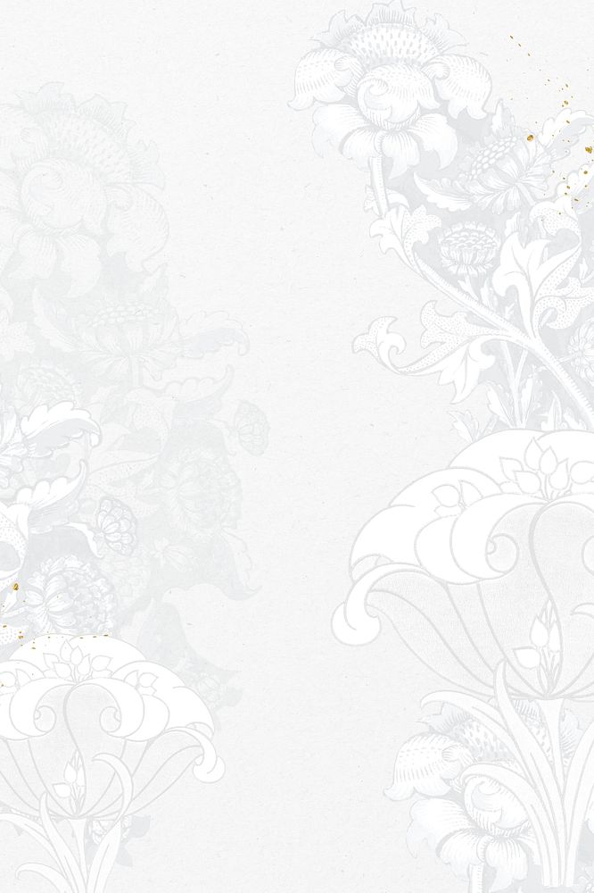 Art nouveau flower background, white  vintage ornament illustration. Remixed by rawpixel.