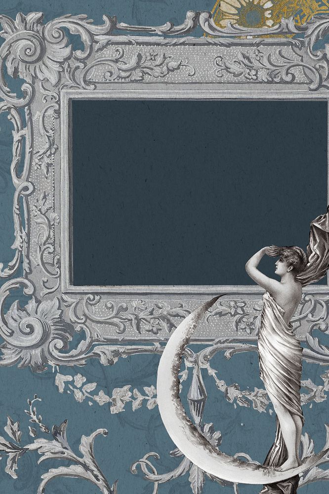Art nouveau statue frame background, vintage ornamental illustration. Remixed by rawpixel.