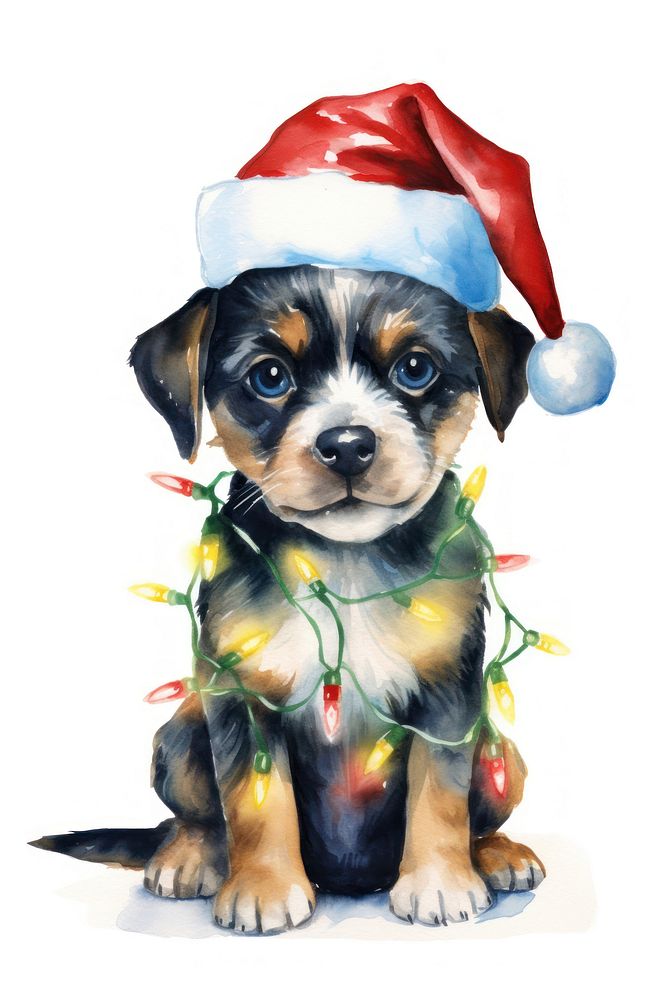 Puppy christmas mammal animal. AI generated Image by rawpixel.
