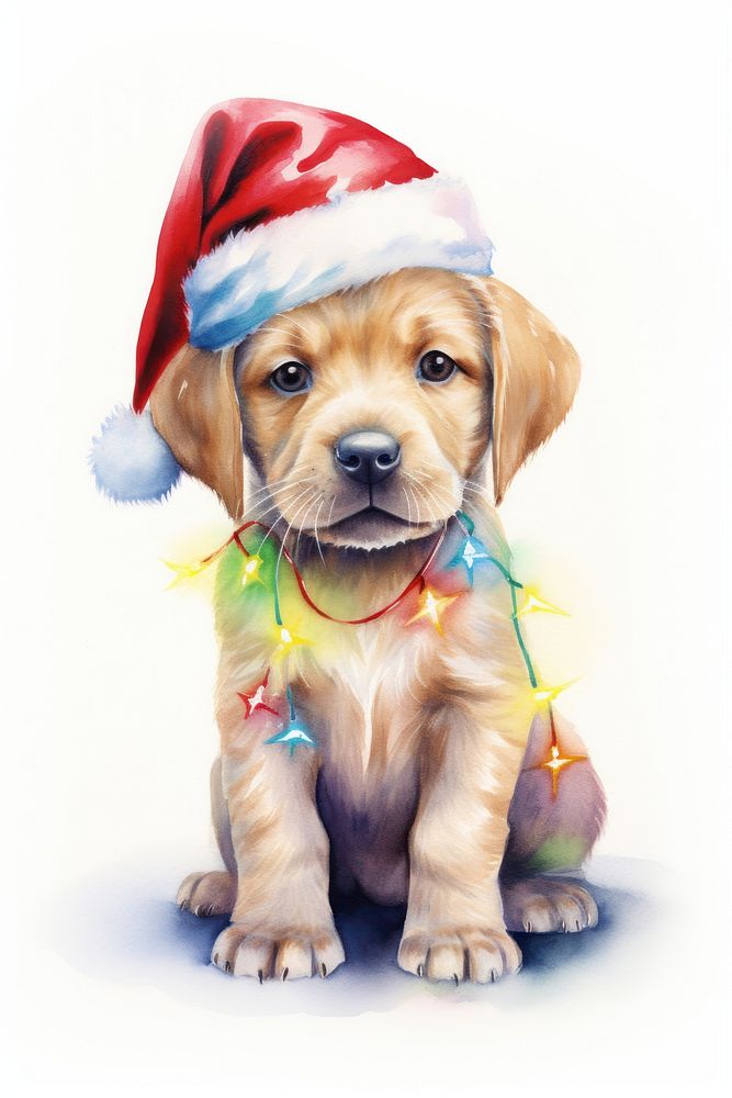 Puppy christmas mammal animal. AI generated Image by rawpixel.