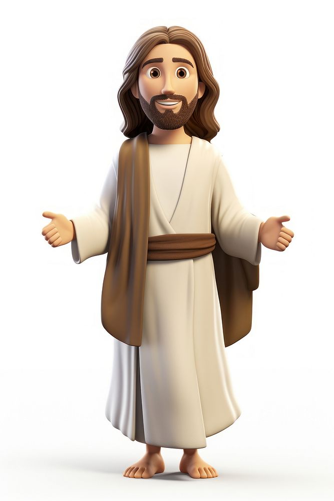 Jesus Christ adult robe white background. AI generated Image by rawpixel.