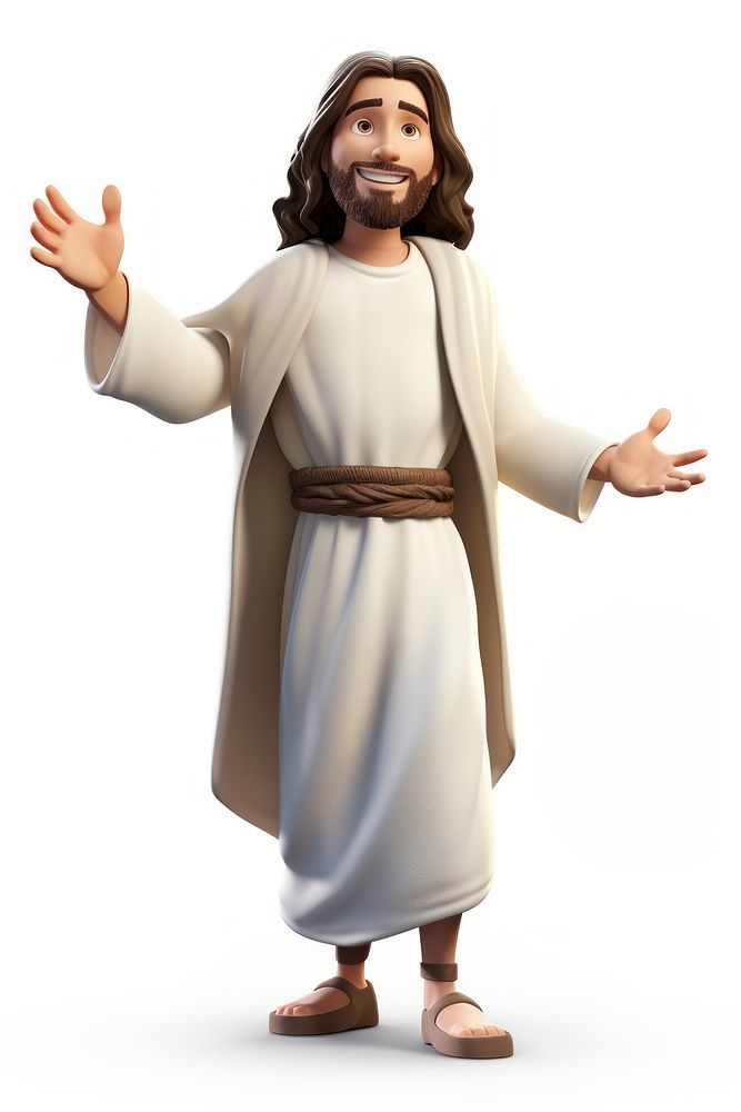 Jesus Christ adult white background spirituality. AI generated Image by rawpixel.