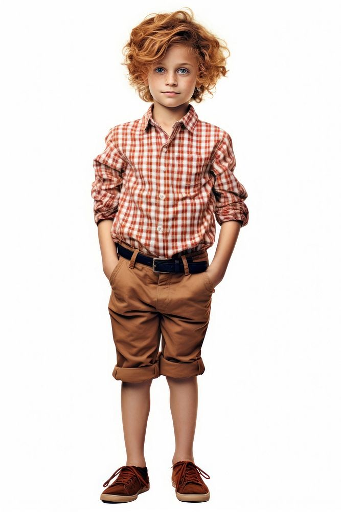 Kid fashion model shirt child white background. AI generated Image by rawpixel.