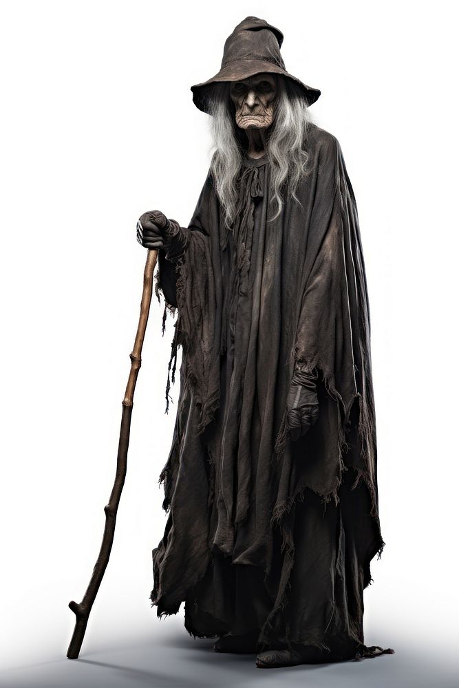 Old witch costume adult white background. AI generated Image by rawpixel.