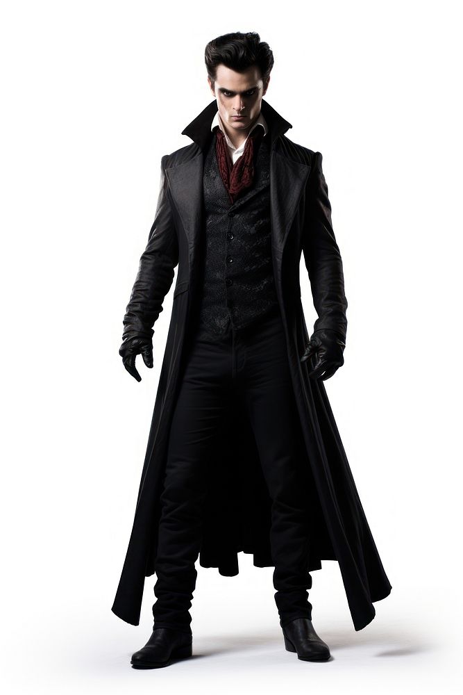 Vampire overcoat white background aggression. AI generated Image by rawpixel.