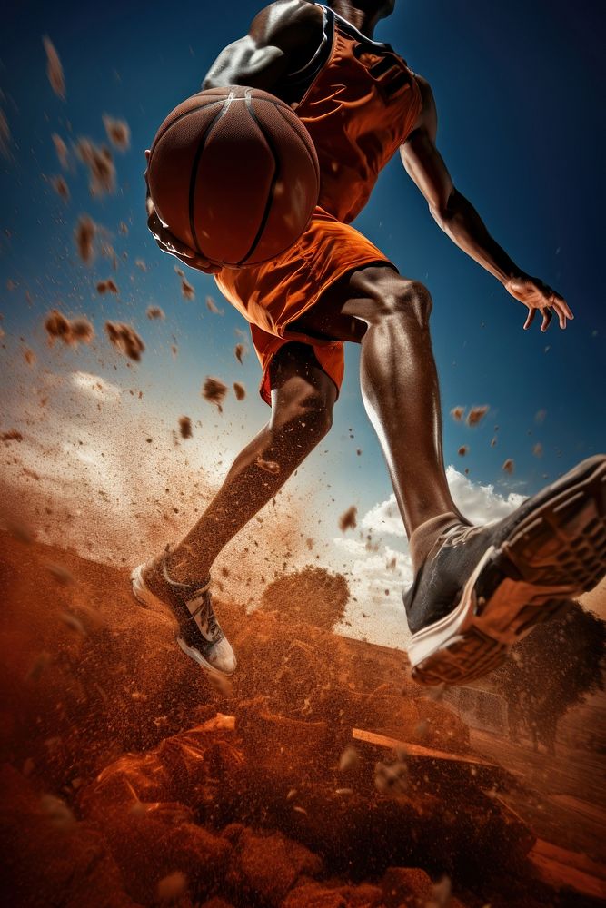 Basketball player footwear jumping sports. AI generated Image by rawpixel.