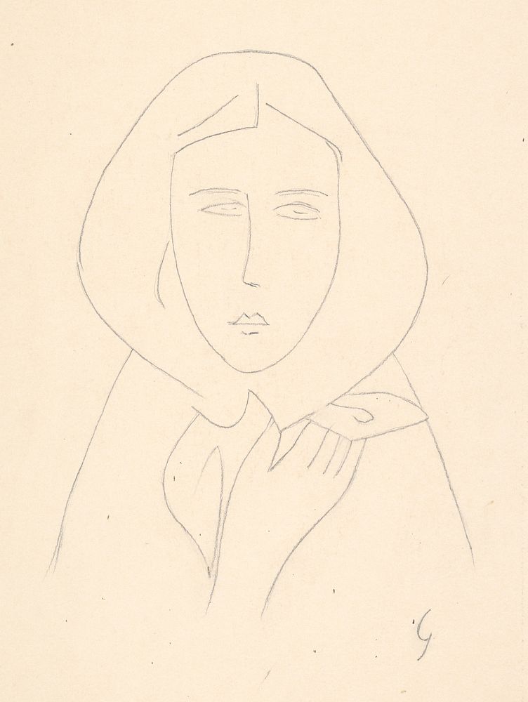 A woman in a scarf by Mikuláš Galanda