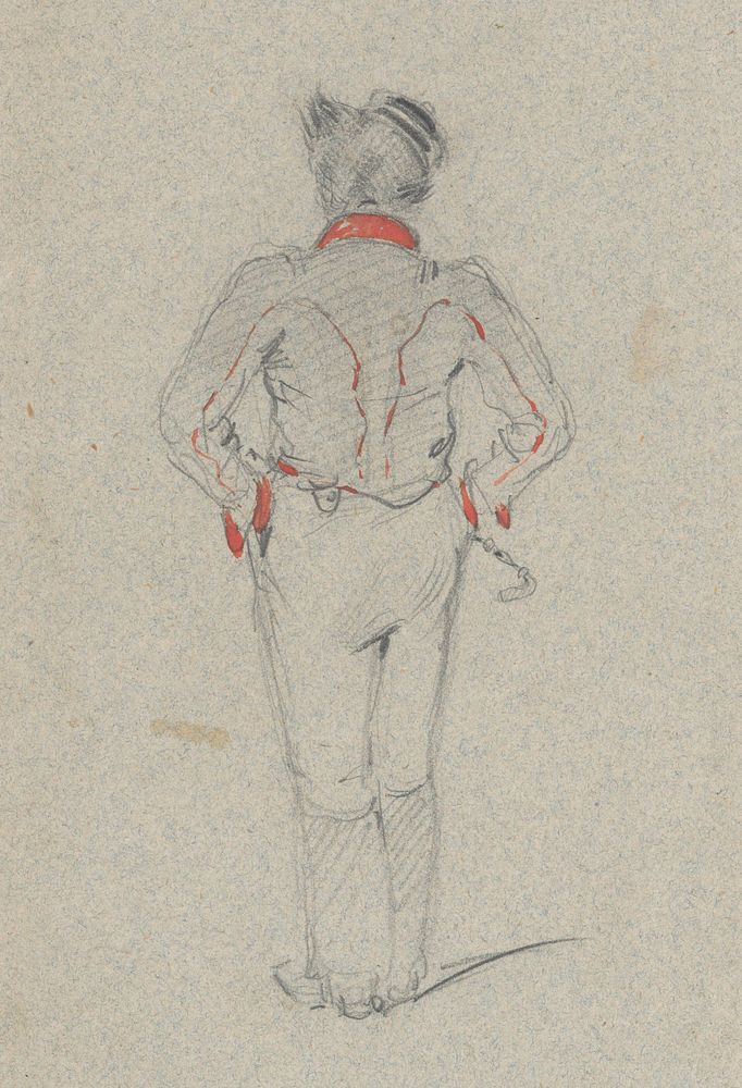 Study of a standing man from the back