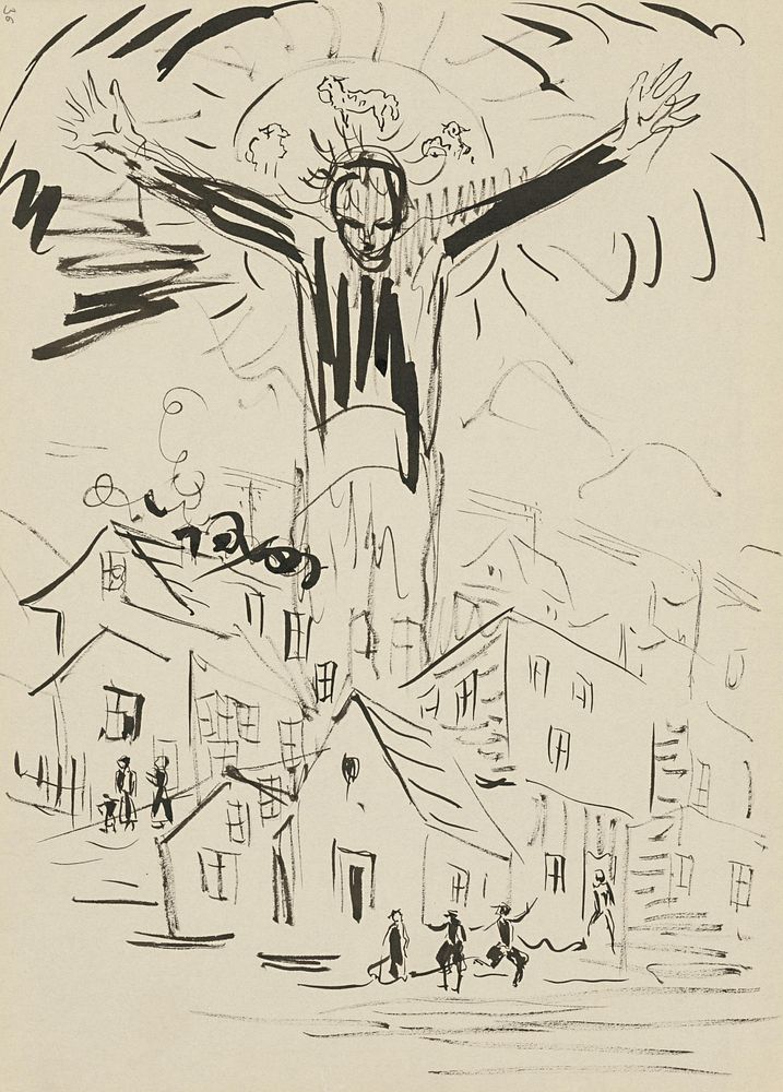 Sketchbook 22 savior over the city by Arnold Peter Weisz Kubínčan