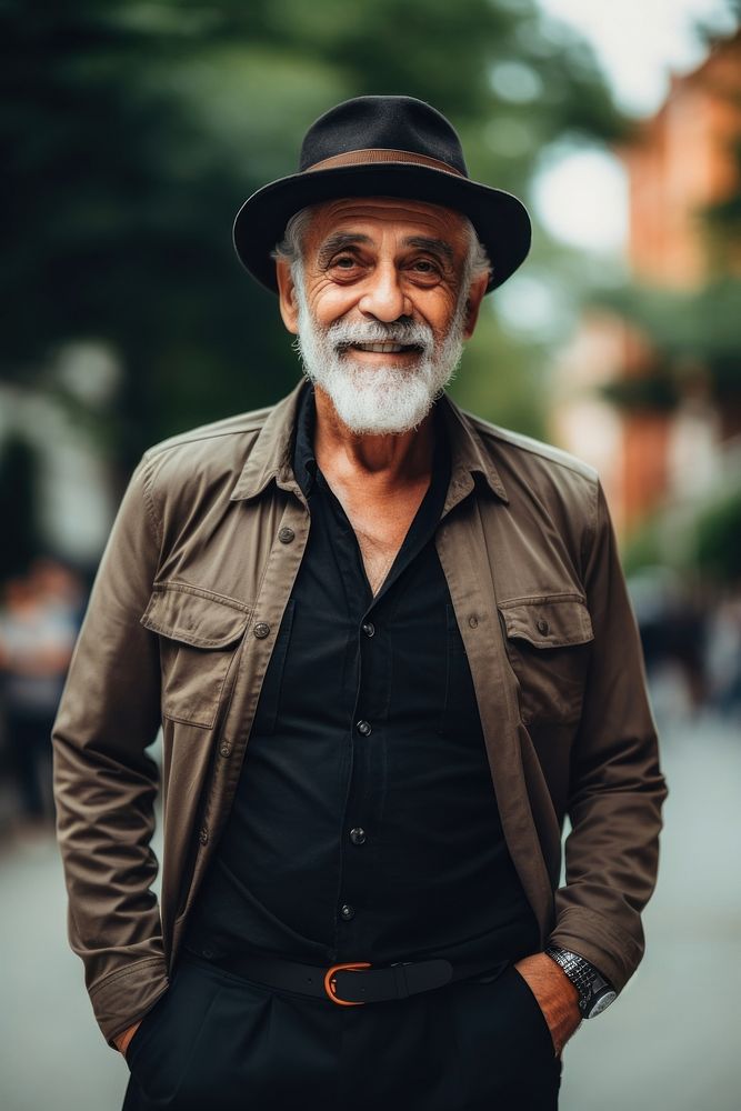 Black old man photography outdoors portrait. AI generated Image by rawpixel.