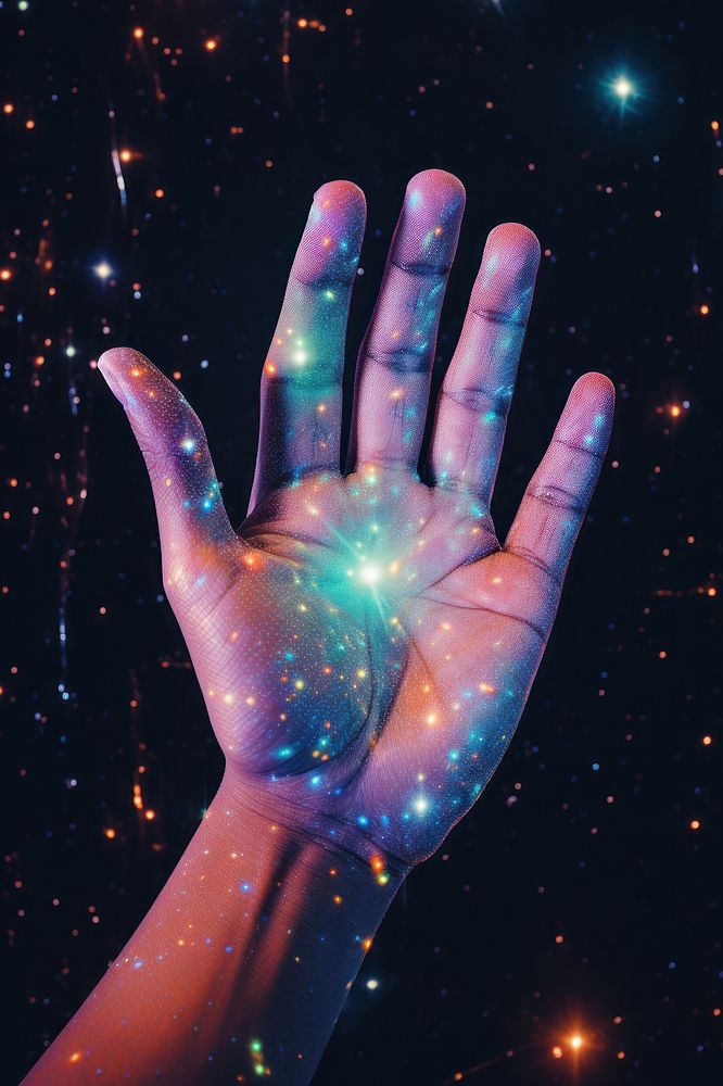 Hand astronomy universe finger. AI Free Photo rawpixel