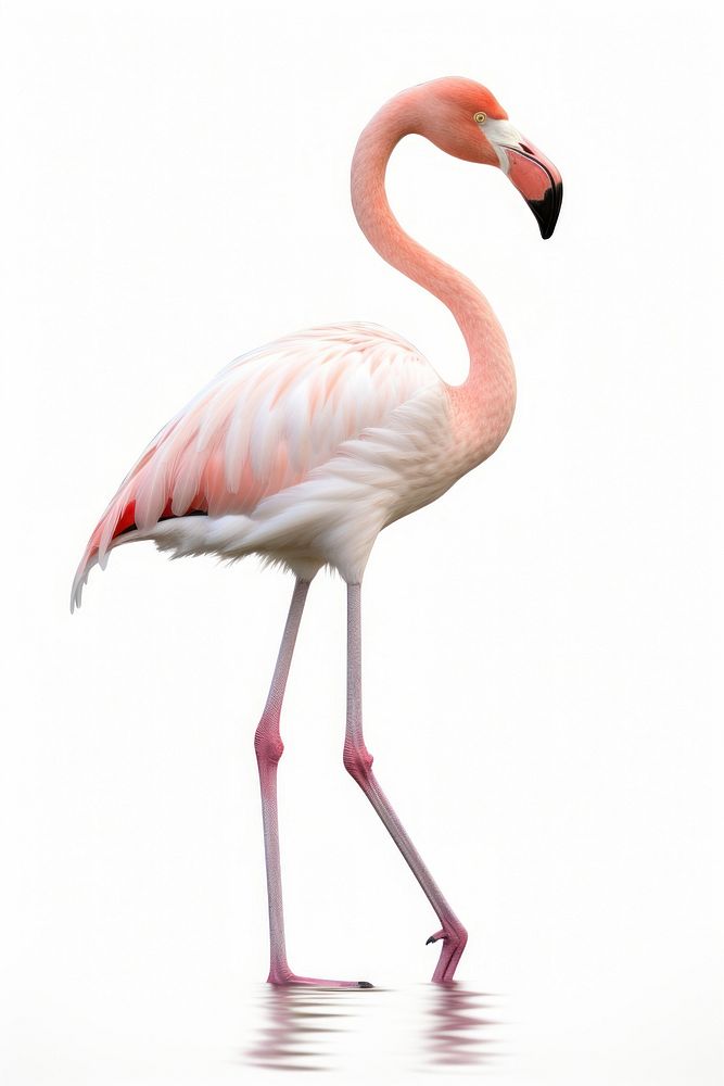 Flamingo bird animal white background. AI generated Image by rawpixel.