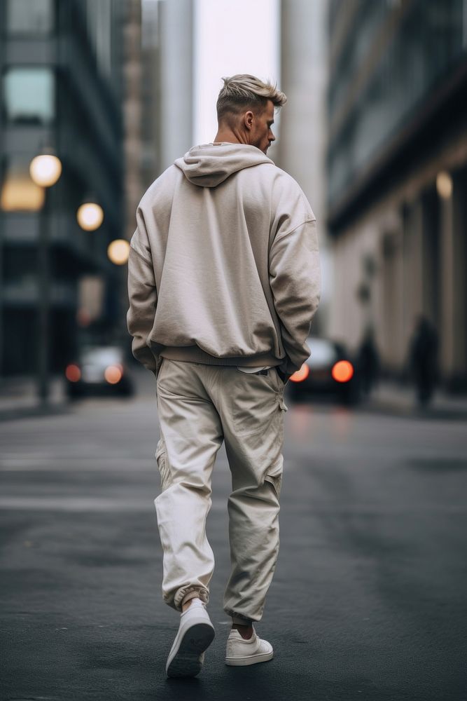 A man outdoors standing walking. 