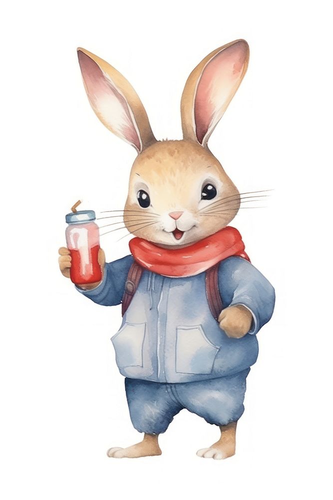 Rabbit animal mammal bottle. AI generated Image by rawpixel.