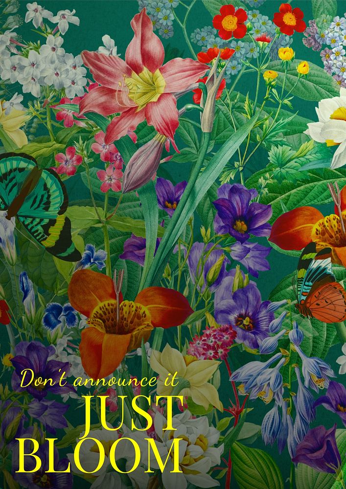 Just bloom poster template Free Photo rawpixel