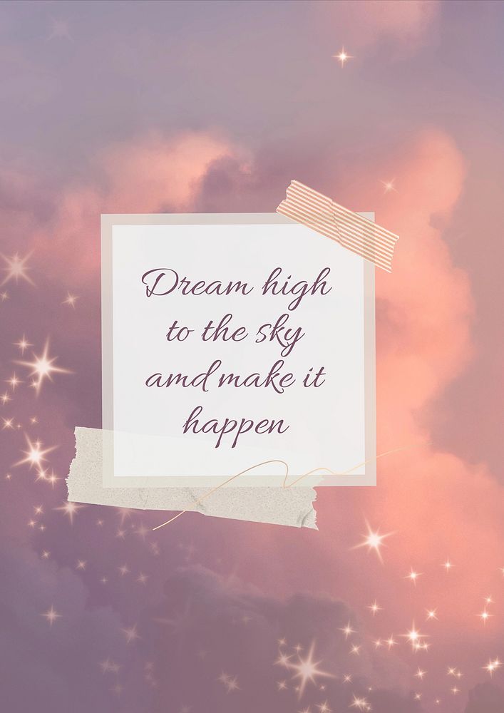 Dream high quote   poster template