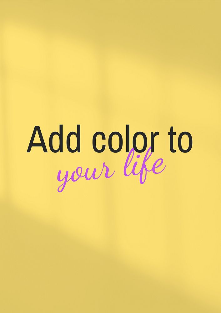 Colorful life quote poster template