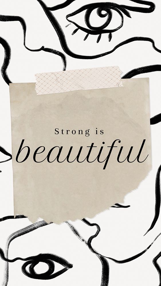 Strong is beautiful  Facebook story template