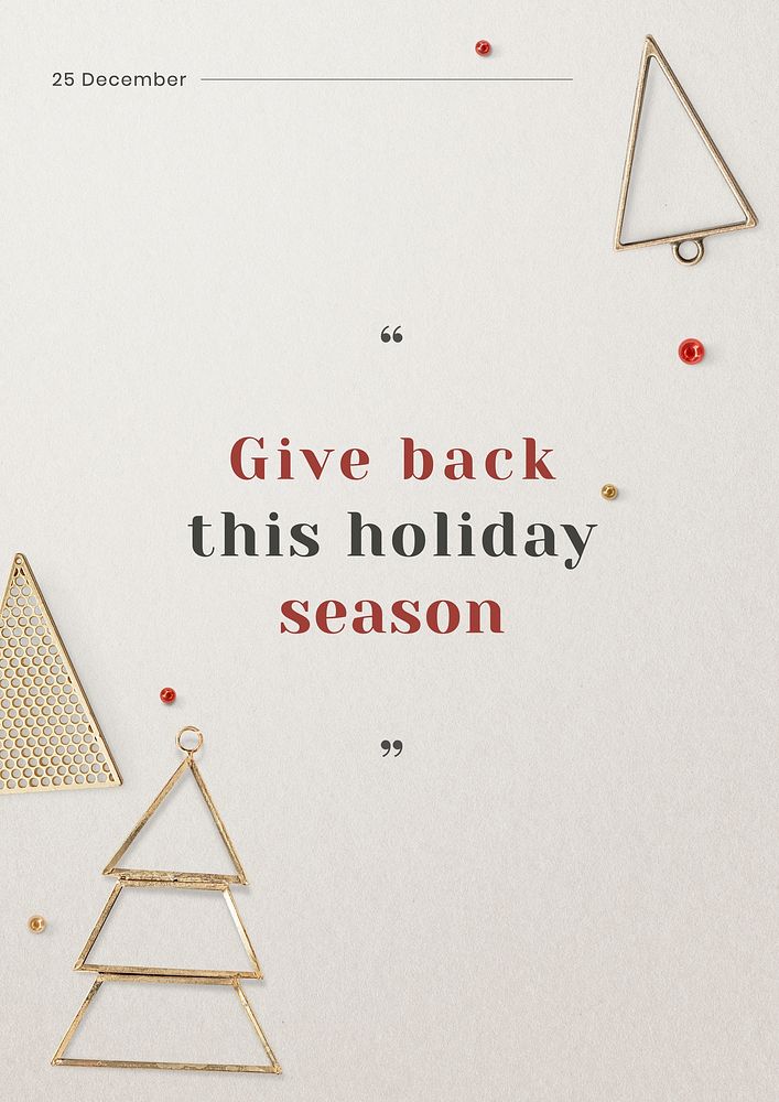 Holiday season donation  poster template