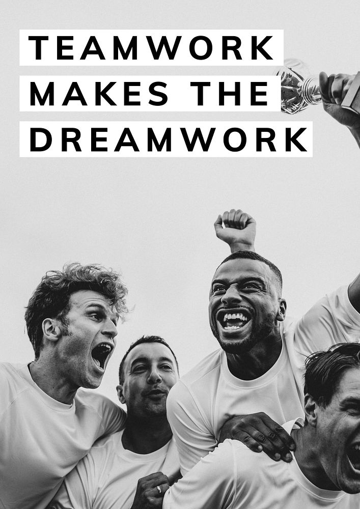 Teamwork dream work   poster template