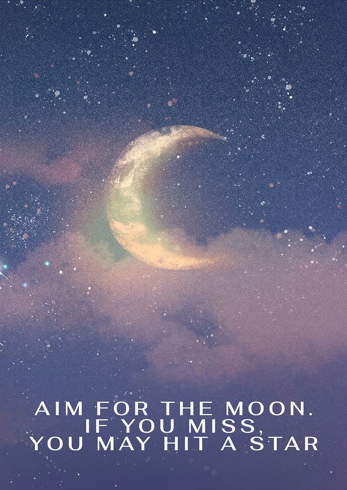 Aim the moon   poster template