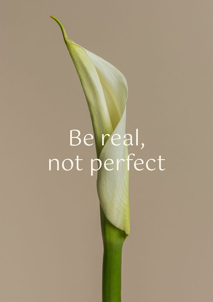 Be real, not perfect   poster template