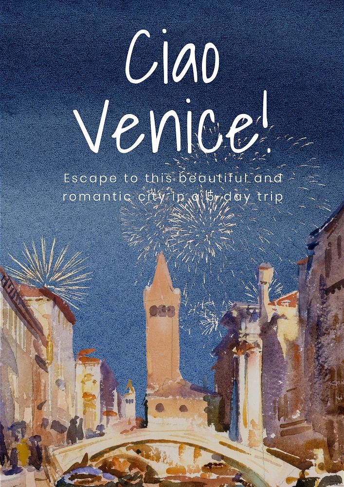 Venice travel  poster template