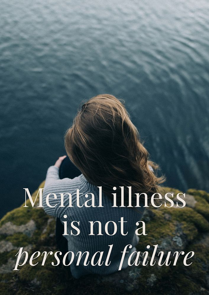 Mental illness quote  poster template