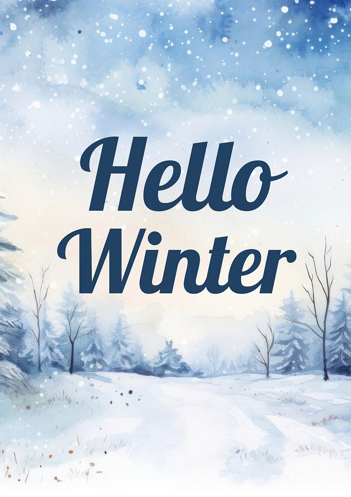 Hello winter  poster template