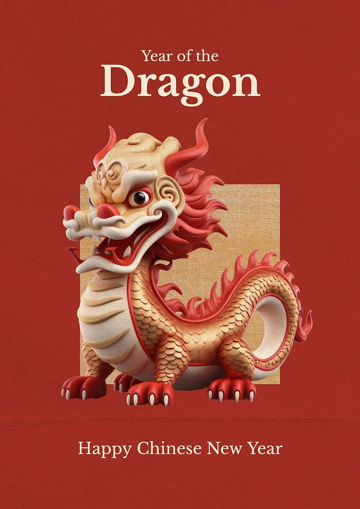 Dragon year  poster template