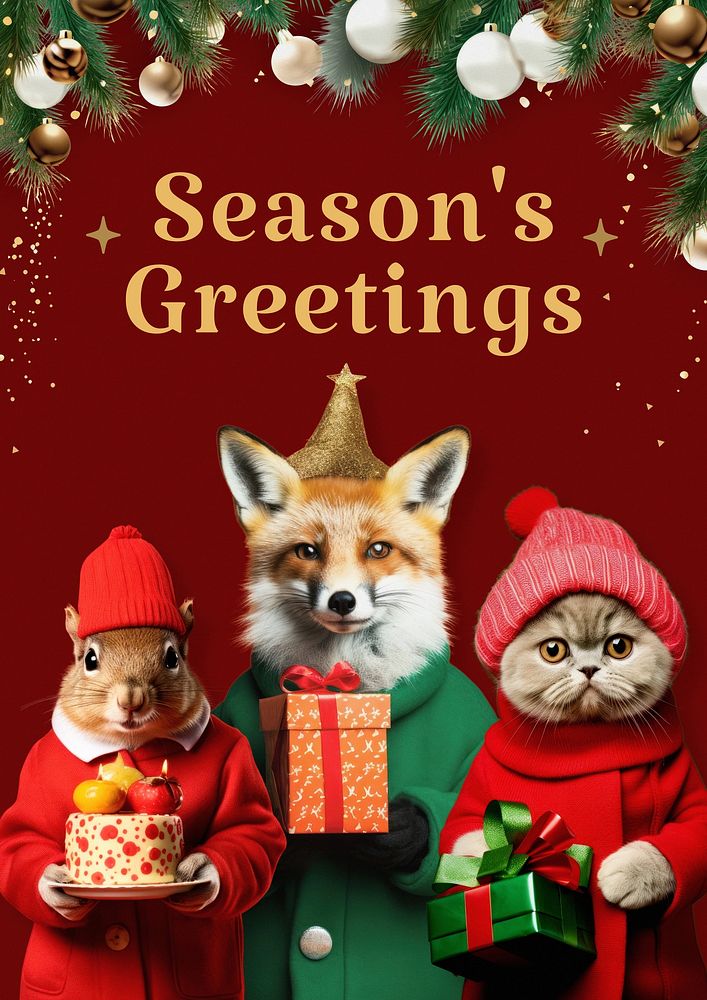 Seasons greetings  poster template
