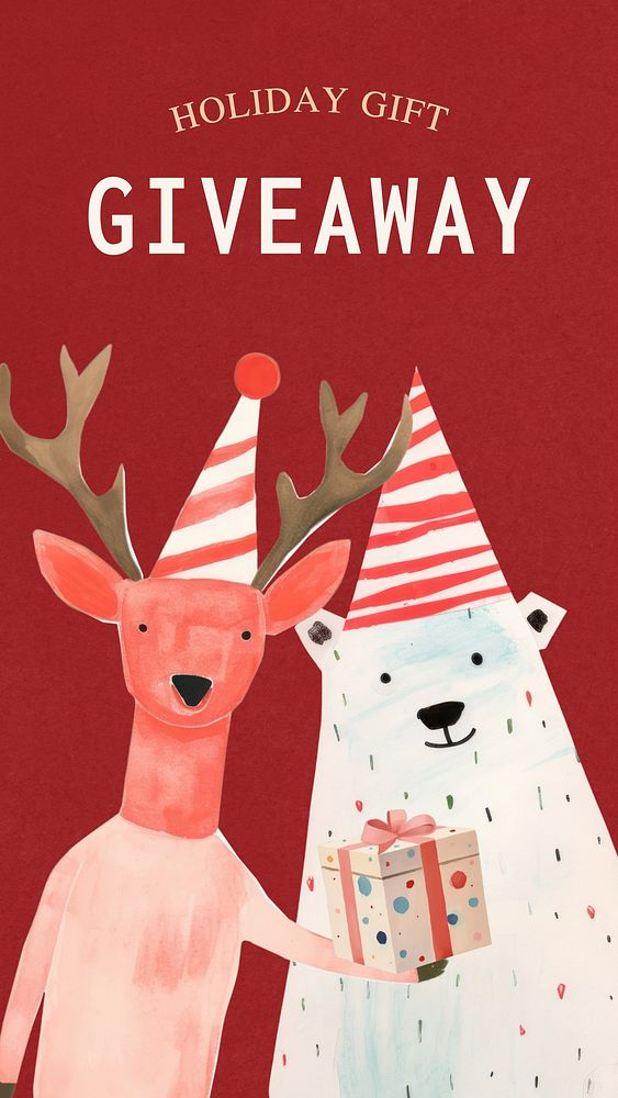 Holiday gift giveaway Instagram story template