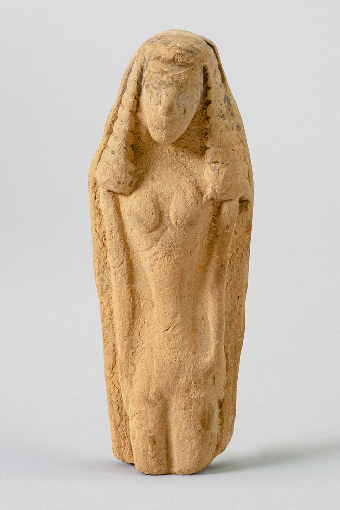Terracotta statuette of a nude woman