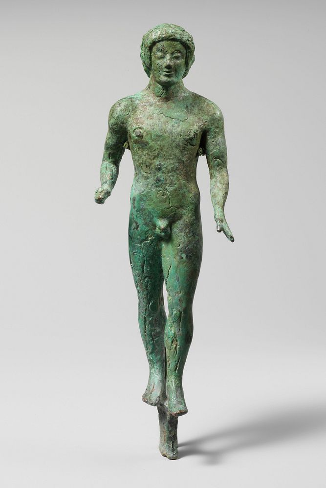Bronze statuette of a nude youth