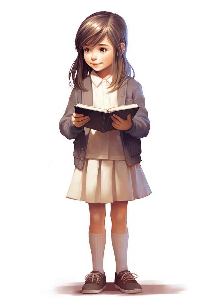 Reading child book skirt. AI generated Image by rawpixel.
