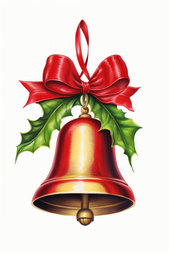 Christmas bell red white background celebration. AI generated Image by rawpixel.