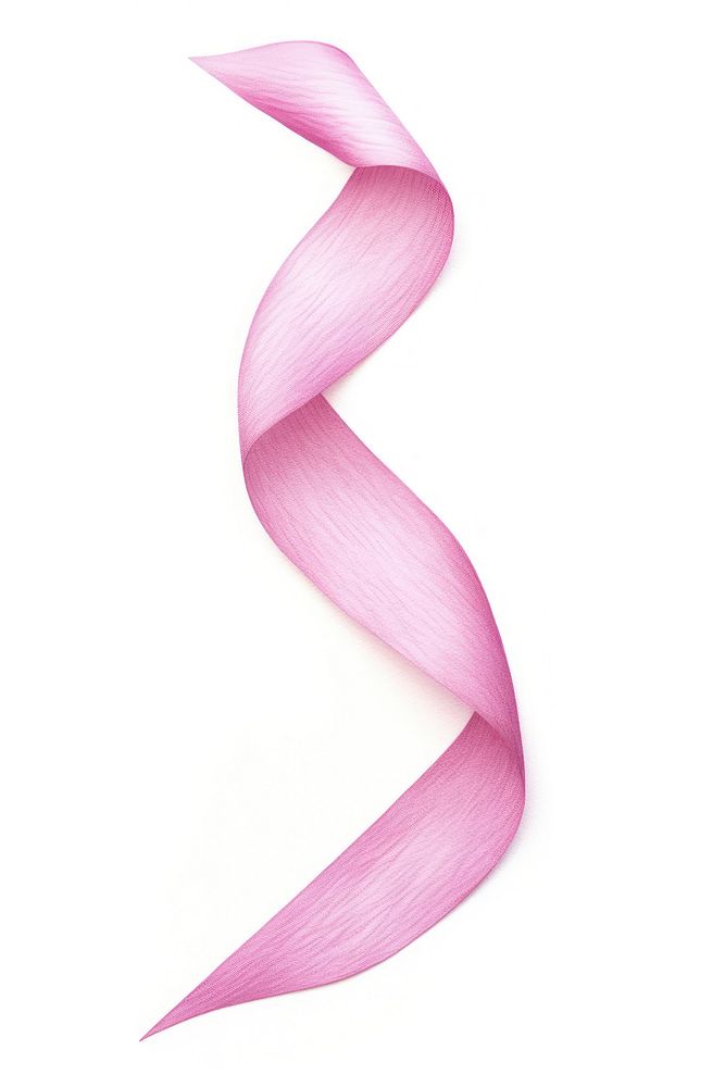 Spiral pink line ribbon banner petal white background accessories. AI generated Image by rawpixel.