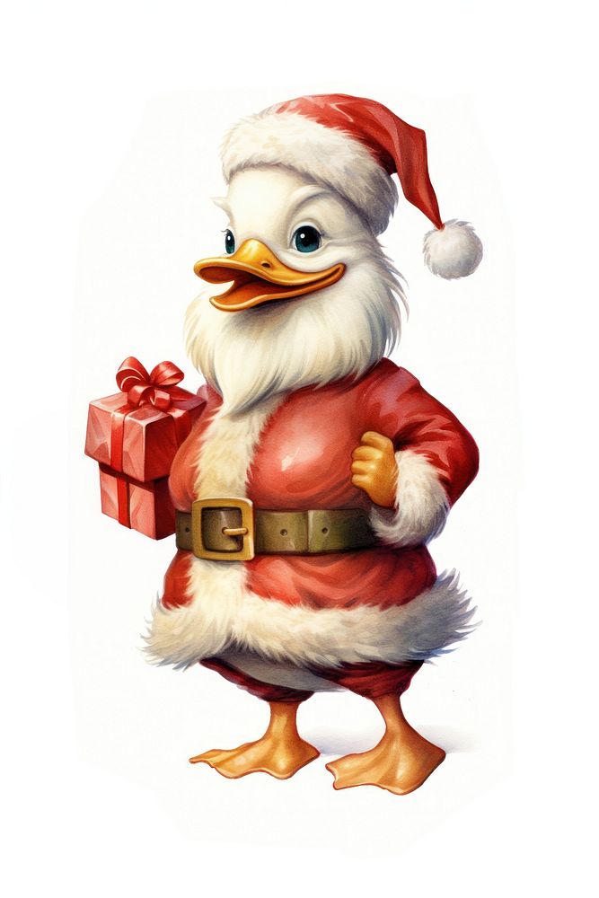 Duck wearing santa white bird beak. AI generated Image by rawpixel.