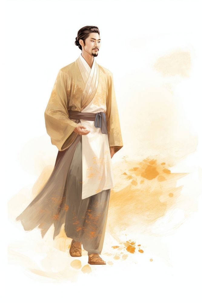 Chinese traditional man portrait adult robe. AI generated Image by rawpixel.