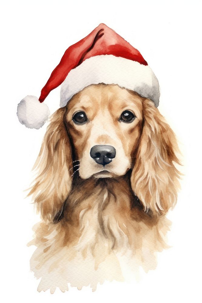 PNG Christmas dog christmas spaniel mammal. AI generated Image by rawpixel.
