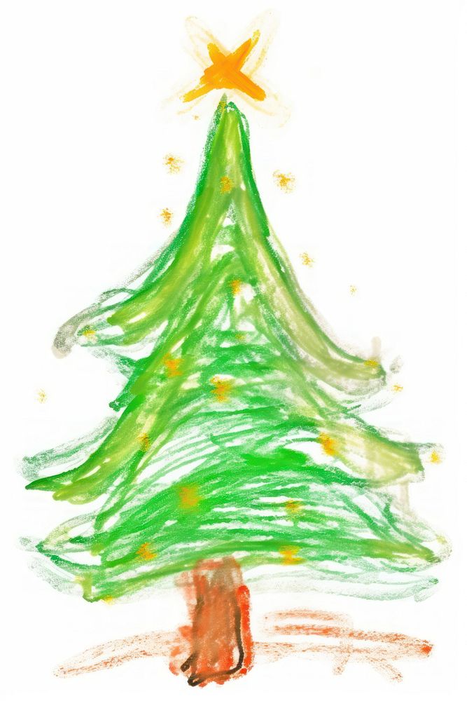 Christmas tree drawing plant white background. AI generated Image by rawpixel.