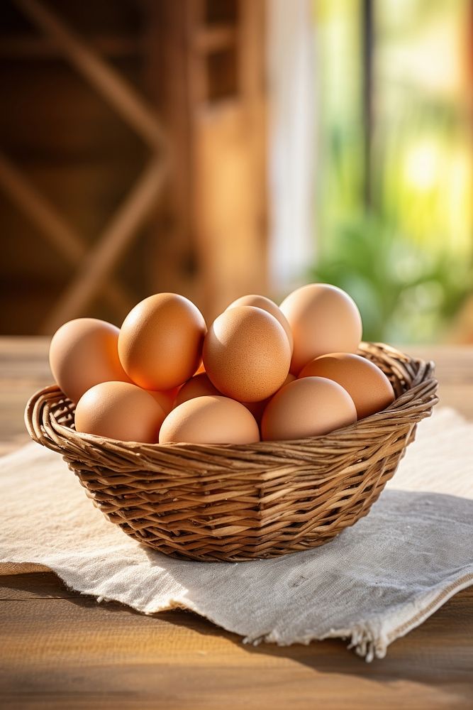 Eggs basket food ingredient. AI generated Image by rawpixel.