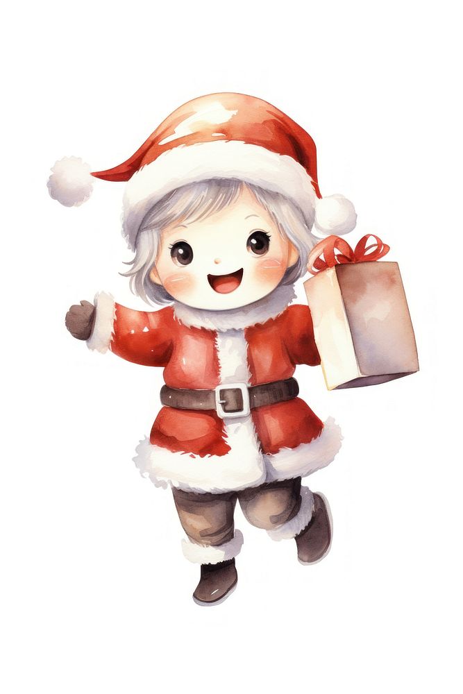 PNG Santa Claus cute toy white background. AI generated Image by rawpixel.