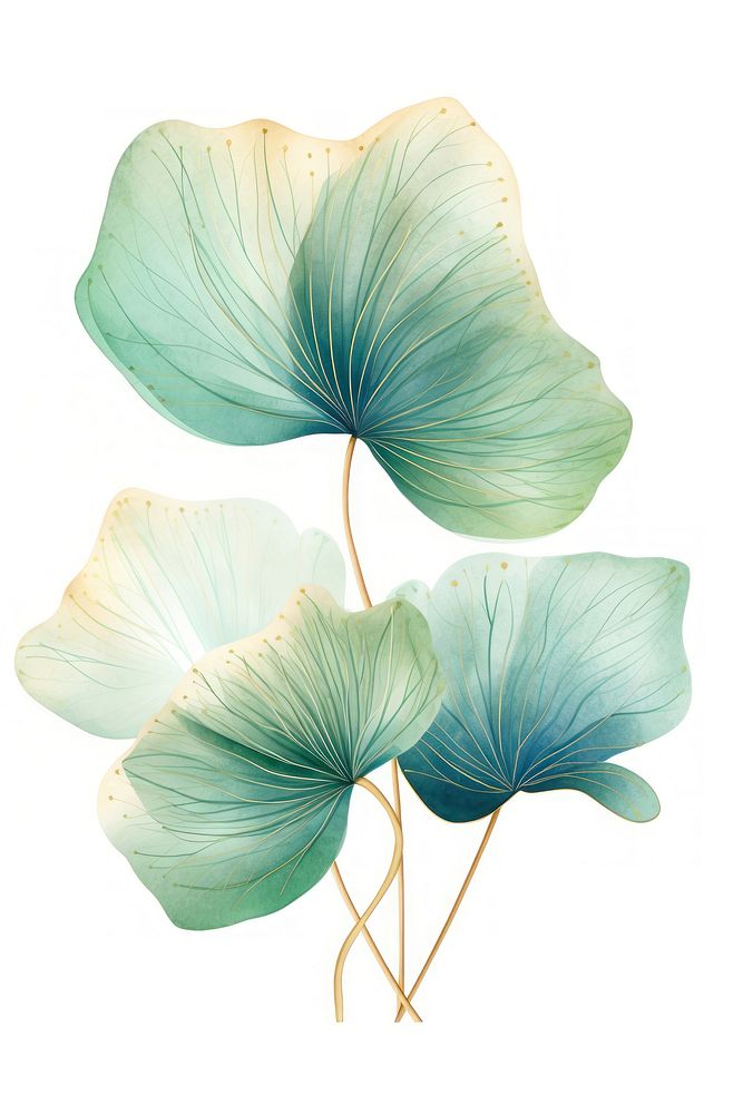 Green lotus leaf sketch plant petal. AI generated Image by rawpixel.