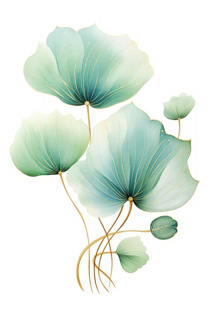 Green lotus leaf flower plant art. AI generated Image by rawpixel.