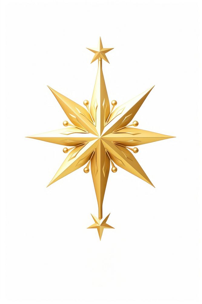 Tree topper gold christmas symbol. AI generated Image by rawpixel.
